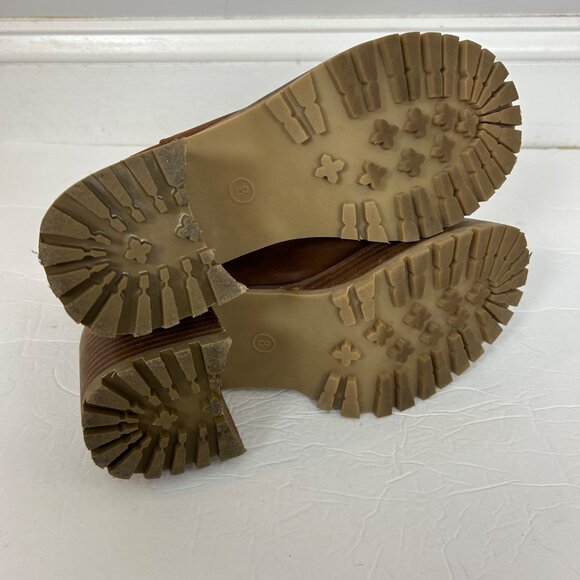 Mia Alejandro Vegan Leather Chunky Platform Boots Brown Size 8 Boho Women's - Picture 6 of 6